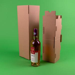 Cutii clasice de vin 1 sticla cu separator CO5 natur 130x130x395 50 buc/set