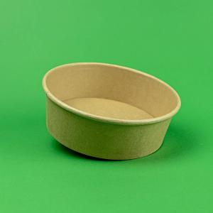Bol salata carton kraft + capac 1300ml 50 buc/set