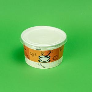 Bol supa color cu capac 50 buc/set 16 oz