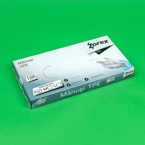 Manusi TPE albastre unica folosinta, M 100 buc/set
