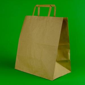 Sacose hartie kraft 32X16X35 cu maner tip banda 250 buc/cutie