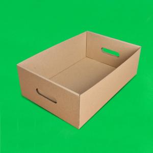 Tavite carton ondulat cu maner 100 buc/set natur 325x215x160 mm